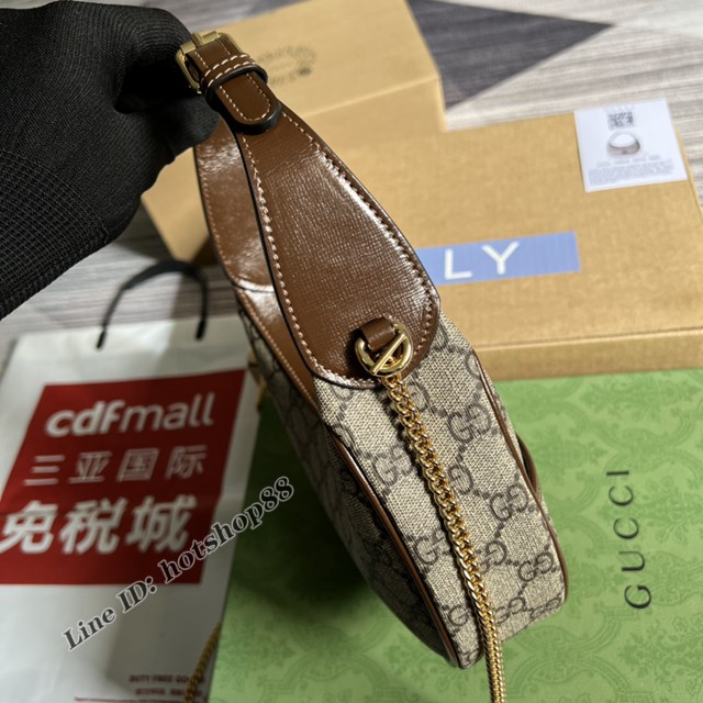 Gucci專櫃2022新款女包 古馳GG半月造型迷你手袋726843 gqy4080